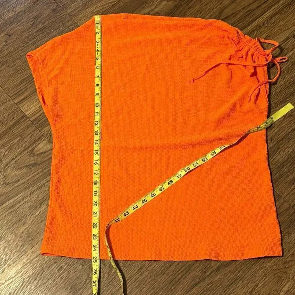 SHEIN Off shoulder Orange Textured Blouse Size Medium